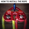 Zipline Trolley Kit with 25kN Carabiner Double Tandem Dual Pulley
