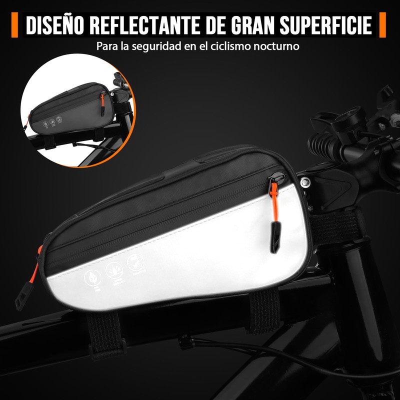 WOTOW Bolsa Triangular para Bicicleta, Bolsa Impermeable Triángulo para Cuadro