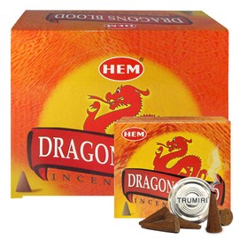 Dragon's Blood Incense Cones and Cone Incense Burner Bundle Insence Insense Hem Incense
