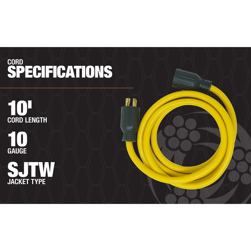 Southwire 65172740 Foot 30Amp Generator Cord; 10-Gauge Heavy Duty Electrical