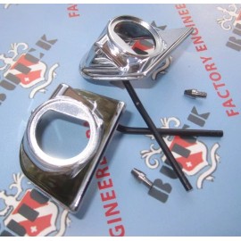 NORS 1957 Buick Special & Century Windshield Wiper Escutcheons. Pair. Chrome