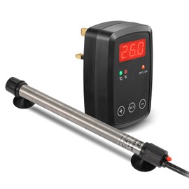 Titanium Aquarium Heater 300W, Submersible Fish Tank Heater with Wall Plug-in Display Temperature Controller, 0℃-40℃ Adjustable, Fast Heating for 150l ~ 220l Saltwater Freshwater, MX-9025(300W)