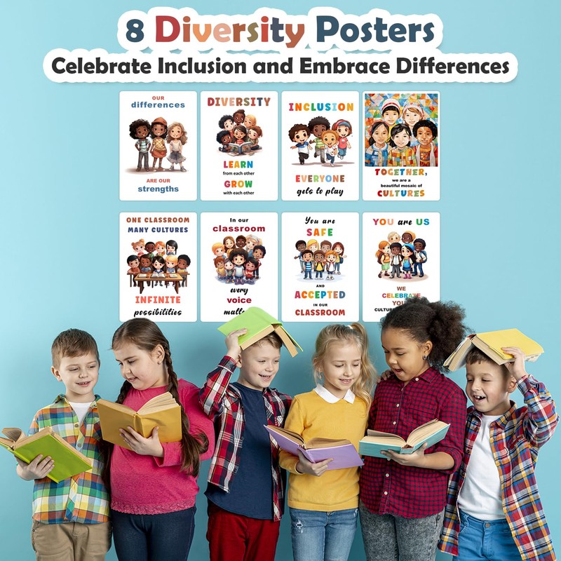bqw Diversity Posters for Classroom Decor - 11x17 Inch Inclusion