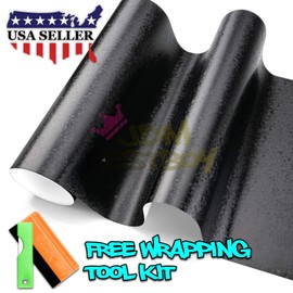 JDMBESTBOY 12"x60" (1FTx5FT) 3D Forged Matte Black Carbon Fiber Car Vinyl Wrap Decal Film Vehicle Decoration Sticker Air Release Bubble Free with Free Tool Kit