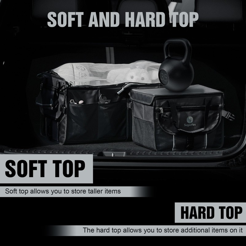 SugarFox Car Trunk Organizer for SUV - 63L+26L Modular Storage,