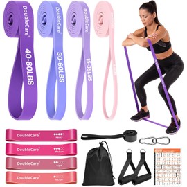 DoubleCare 12 PCS Bandas de Resistencia, Bandas para Dominadas para Mujer, Bandas de Entrenamiento para Hacer Ejercicio, Fitness en Casa, Estiramientos y Entrenamiento de Fuerza