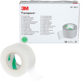 3M™ Transpore™ Surgical Tape 1527-1, 1 inch x 10 yard (2,5cm x 9,1m), 12 rolls/box