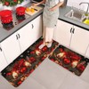 YOOMODERN Christmas Kitchen Rugs Set of 2 (17x30+17x47) 2 Piece