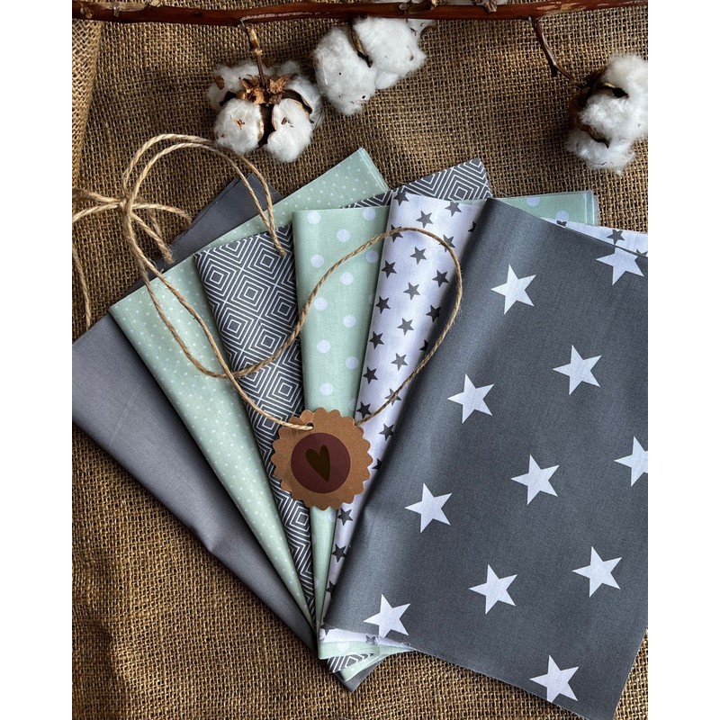 babrause Patchwork Cotton Fabric Bundle 12 x (25 x 35