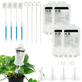 4 PCS Plant Life Support Water Bag, Outlet Speed Adjustable Automatic Watering Bags with Metal Hooks and Funnels, Heavy-Duty Irrigation Drip Bag Devices for Plants