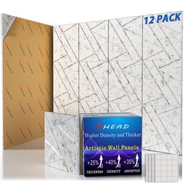 12 Pack Self-Adhesive Soundproof Wall Panels, 12 x 12 x 0.47 In Sound Proof Foam Panels for Walls, 1.2lb/ft³ High Density, Thicker 0.47in, Acoustic Panels, Noise Dampening Panels Studio Gray