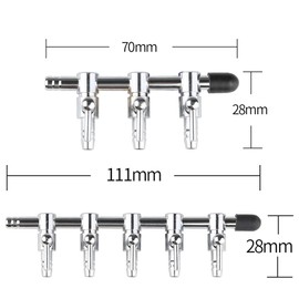 WanFengXue 2Pcs Aquarium Oxygen Distributor 3 Way and 5 Way Chromium Copper Air Control Valve Splitter Pump Accessories for Fish Tank Air Flow Control