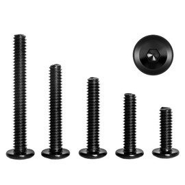 5/16-18 x 3/4", 1", 1-1/4", 1-1/2", 2" Flat Head Socket Head Screw Furniture Bolts Countersunk Connector Screws Assortment Kit, Stainless Steel 18-8 (304), Black Finish, Fully Threaded, 25 PCS