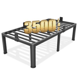 Yitong Angel 18 inch Twin Bed Frame with Round Corner Legs Mattress Slide Stopper,3500 lbs Heavy Duty Metal Platform,No Box Spring Needed,Steel Slat Support,Easy Assembly,Noise Free