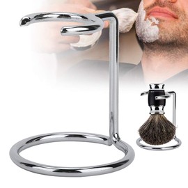Shaving Brush Holder, Stainless Steel Silver Shaving Brush Stand Beard Brush Hanger Razor Holder for Salon Home Travel Use