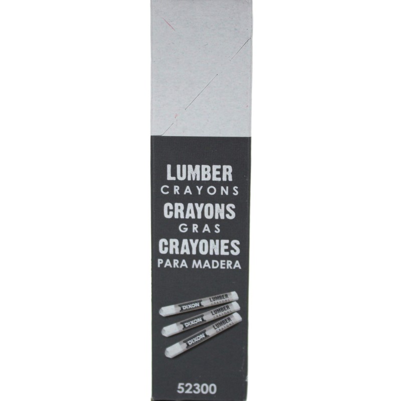 Dixon 52300 Lumber Crayons, 4 1/2 x 1/2, White, Dozen