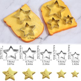 5 Pieces Star Cookie Cutter Set, Holiday Cookies Cutter Shapes for Homemaking Cookies Cookie Shaper Stainless Steel Biscuit Molds Bakeware Tools for Christmas, Graduation, Birthday Party