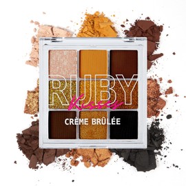Ruby Kisses Eyeshadow Palette Highly Pigmented Eye Makeup 9 Shades Matte Shimmer Metallic Eyeshadow Palette (Creme Brulee)