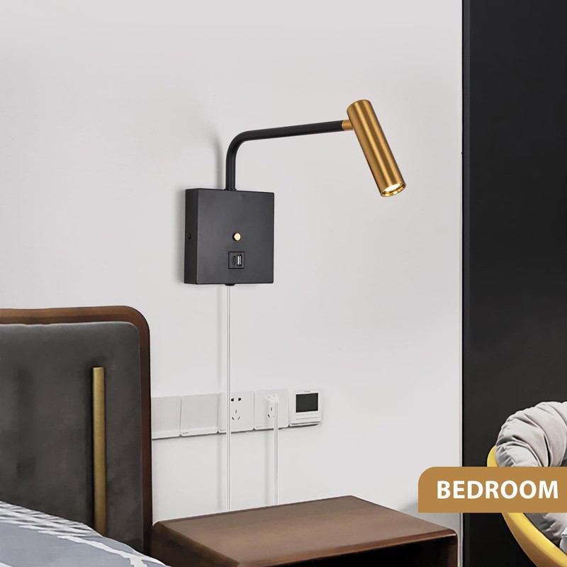 ZEROUNO LED Wall Lamp Wall Mounted Reading Lights, Dimmable Adjustable