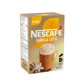 NESCAFE Vanilla Latte Frothy Instant Coffee Mix, No Milk Needed, Just Add Hot Water, Responsibly Sourced Coffee, No Artificial Colours, No Artificial Flavours, No Sweeteners, 148 g