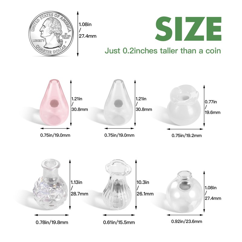 GOOZADA 6 Pack Mini Vase Glass Magnets, Cute Magnetic Fridge