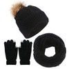 CheChury Women Warm Scarf Glove Beanie Hat Set,Snood Scarf and