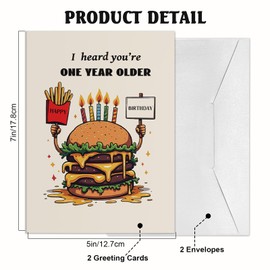 Teyomi 2 Pack Funny Birthday Cards for Men Women, Hilarious Birthday Gifts for Family Friends Coworkers, Cheeky Bday Card for Him Her, Funny Humor Greeting Cards with Envelopes, Large 5x7 inch