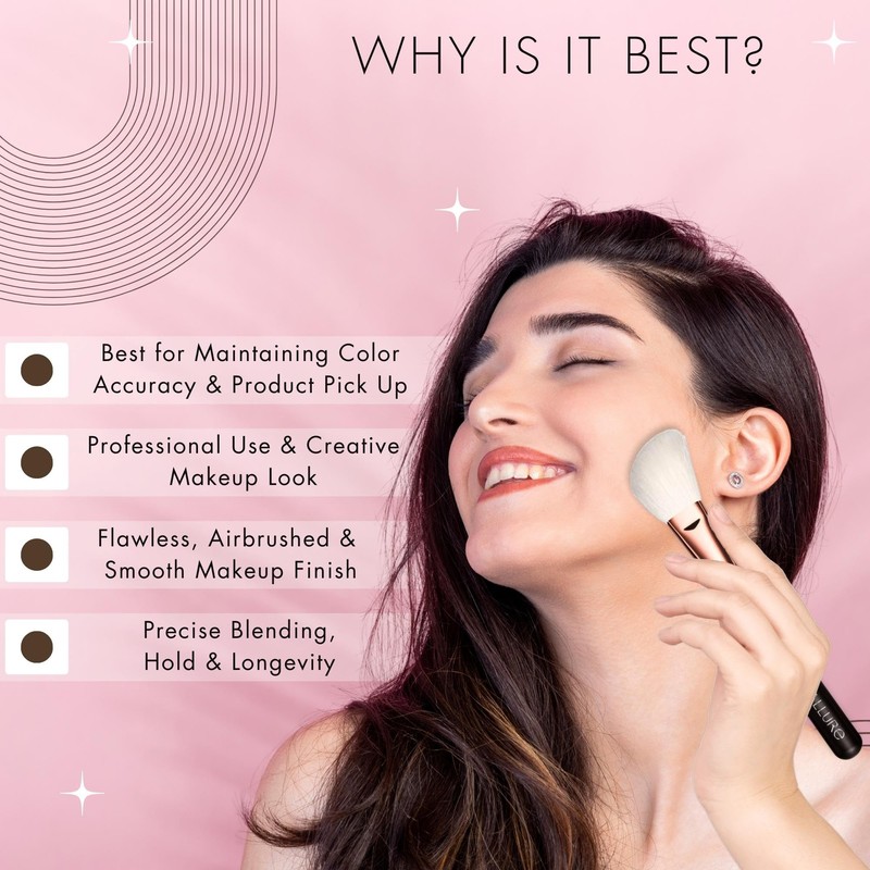 Allure Professional Makeup Brushes for Face- Rose Gold - Luxe