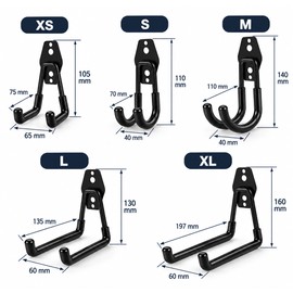 Heavy Duty Wall Mount Hook for Garage Storage – Iron Anti-Slip Organizer for Bikes, Ladders, Pipes & Garden Tools
