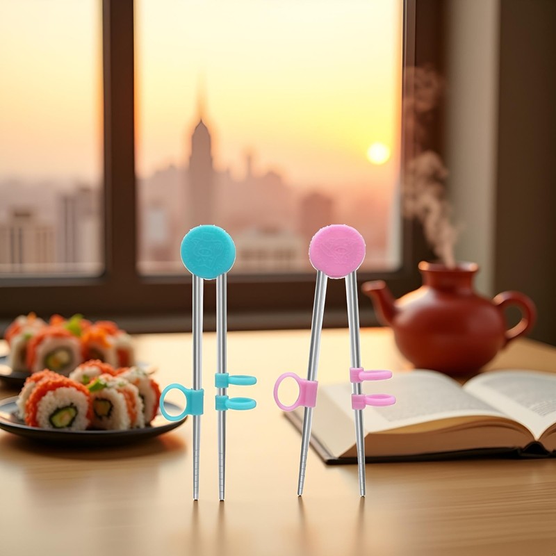 2Pairs Chopsticks Training Sailor Moon Chopsticks Reusable Metal Training Stainless
