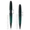 Cross Edge Capless Rollerball Pen Matte Green Slide Open Innovative