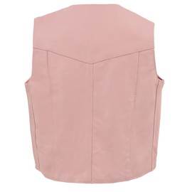 Milwaukee Leather Kids-Girls Classic Pink Leather Motorcycle Style Biker Vest (Just Like Moms) - Medium