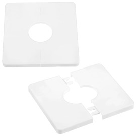 Ymapinc Plumbing Cover Plates, 1.1inch Diameter Hole, ABS Escutcheon for Cover Holes Around Pipes, Wall-Mounted Water Pipe Cover, Toilet Flange Cover, White 2 pack