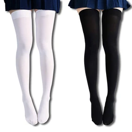 NCREEK Boys, Large Size, Tights, Socks, Stretchy, Unisex, Cute, Cosplay, Fashionable Item (White)