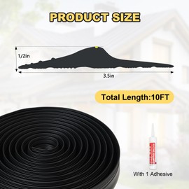 DGSL Universal Garage Threshold Seal Strip with Sealants/Adhesive, 10FT Waterproof Garage Door Bottom Rubber, DIY Garage Door Weather Stripping Replacement, Black