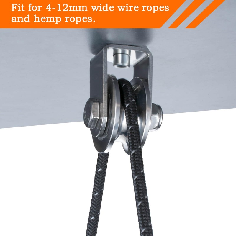 SHINICO Cable Pulley Wheel Heavy Duty Wall Mount, Duplex Bearings,