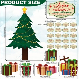 Geyee 31 Pcs Christian Bulletin Board Sets Names of Jesus Christmas Bulletin Board Set with Christmas Tree Names of the Savior Cutouts for Christmas Sunday Decoration Bulletin Board Decor
