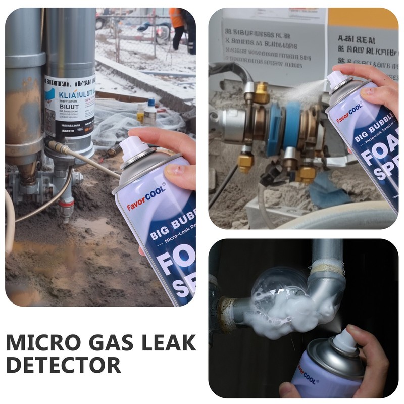 FavorCOOL Micro Gas Leak Detector Detects Gas Compressed Foam Leak