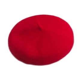 Dog Cat Beret Wool Hat Cute Dog Ear Muffs Cap Headband Dog French Beret Cap for Dog Cat Christmas Costume Hair Accessory Photo Props(Red, One Size)