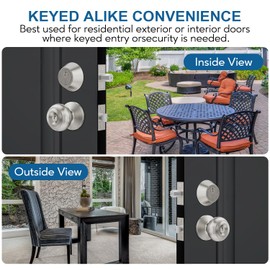 6 Set All Keyed Same Entry Door Knobs and Single Cylinder Deadbolt Combo Set for Entrance and Front Door, Keyed Alike Exterior Door Lock Set with Keys, Satin Nickel Deadbolt Lock and Door Knob Set