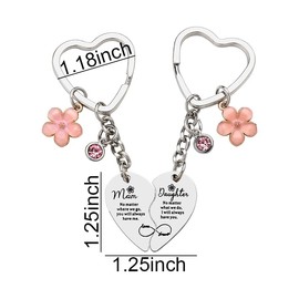 Mother Daughter Gifts Keychain for Women Mom Christmas Gifts from Daughter Mommy Gifts for Women Mothers Day Gifts for Mom Birthday Gifts for Daughter Mother Matching Heart Keychains