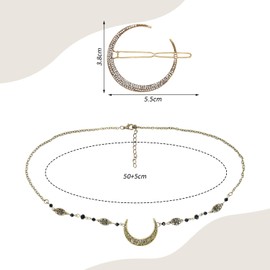 2 Pieces Metal Head Chain, Creative Personality, Gothic Vintage Stylish Hair Accessories, Adjustable, Women'S Forehead Decorative Accessories.