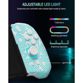 FUNLAB [Luminous Pattern] Switch Controller Compatible with Switch/OLED, Luminpad Ergonomic Switch handheld Controller, One-Piece Joypad Controllers Replacement - 7 LED Colors/Turbo/Mapping