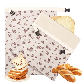 Reusable Beeswax Bread Bags for Sourdough (2 Pack) - XL Linen Beeswax Bread Bag, Food Storage Bags to Keep Fresh, 13x17 Inch