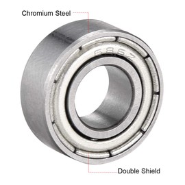 sourcing map 686ZZ Ball Bearing 6mm x 13mm x 5mm Double Shielded 686-2Z Deep Groove Bearings, Chrome Steel (Pack of 10)