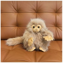FIAEUGZKM Realistic Monkey Stuffed Animal 7.87in Simulated Long-Tailed Monkey Plush Toy Cute Fluffy Cuddly Orangutan Plushie for Kids Adults Birthday Festival Gift Bed Home Decor Toys Beigen
