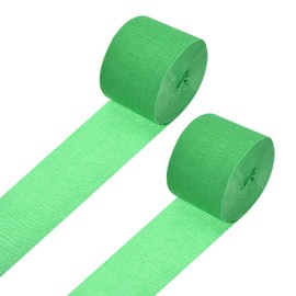 Rebower Crepe Paper Roll, Grass Green Crepe Paper Streamers Sheets, [for Party Streamer Decorations, Birthday Party] - 1.8 Inch x 82 ft / 2 Roll
