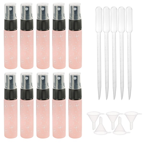 Kesell 10 Pieces Empty Glass Spray Bottle, 10 ml (1/3