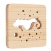 Wooden 3D LED Light Hollow Seahorse Pattern USB Power Supply