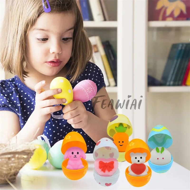 12pzs Huevos De Pascua Juguetes Conejo Regalos Para Niños Modelo